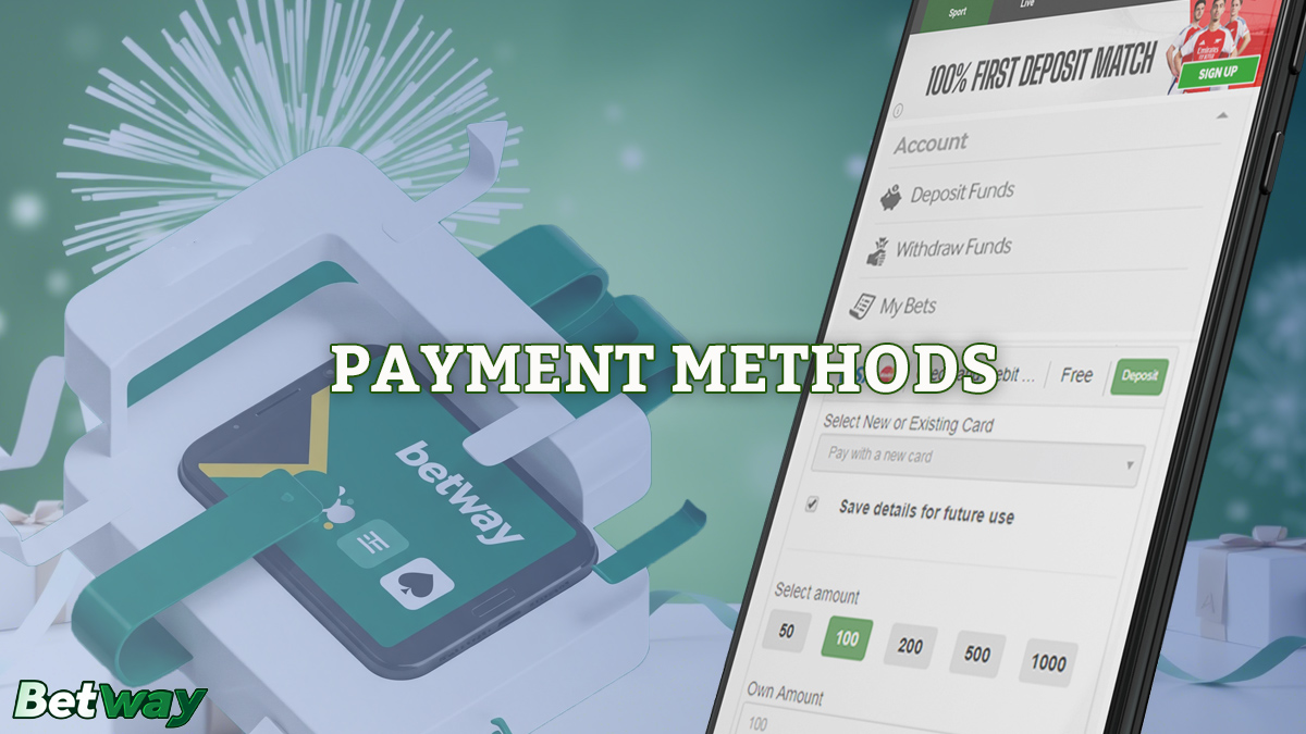 All popular deposit methods in South Africa are available in the betway app.