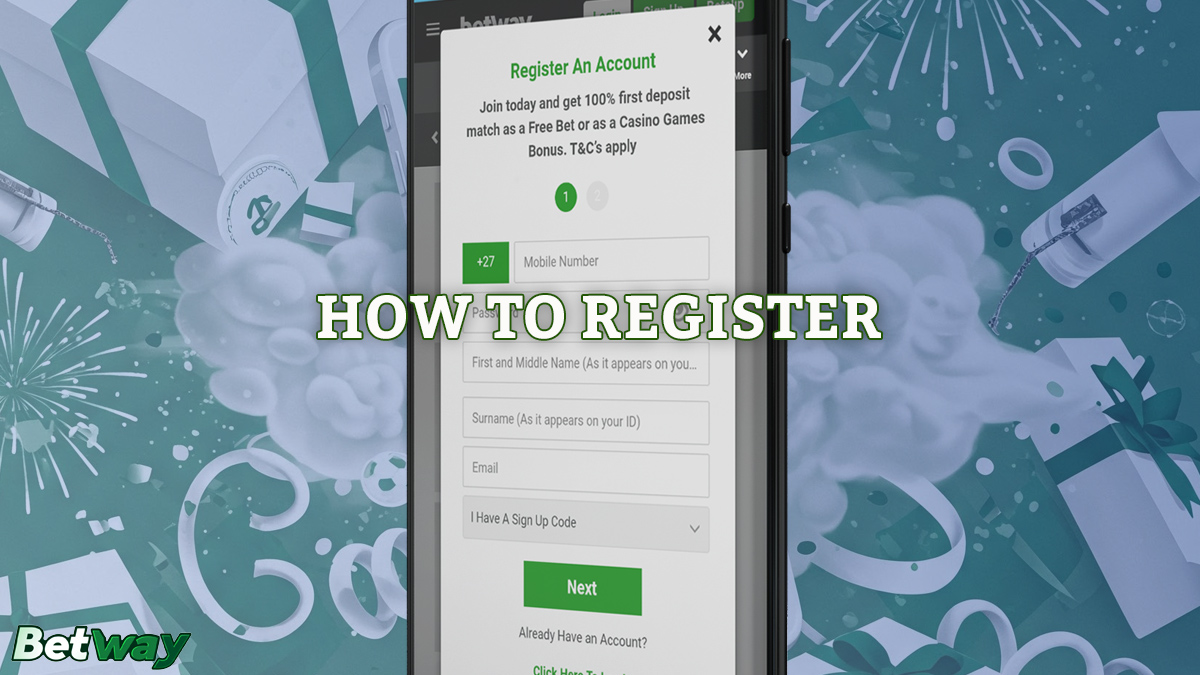 The betway app allows registration for new players.