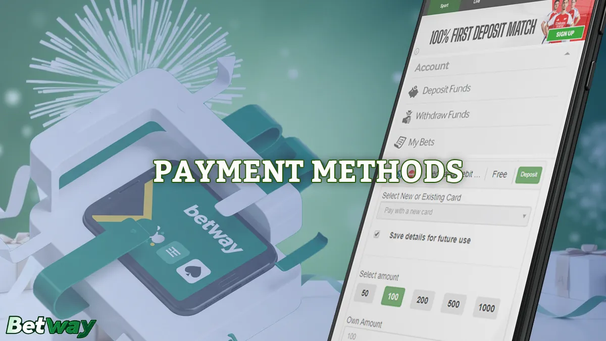 All popular deposit methods in South Africa are available in the betway app.